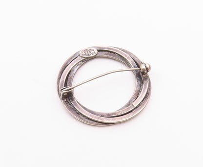 HERMANN SIERSBOL DENMARK 925 Silver  Vintage Open Circle Brooch Pin  BP6536