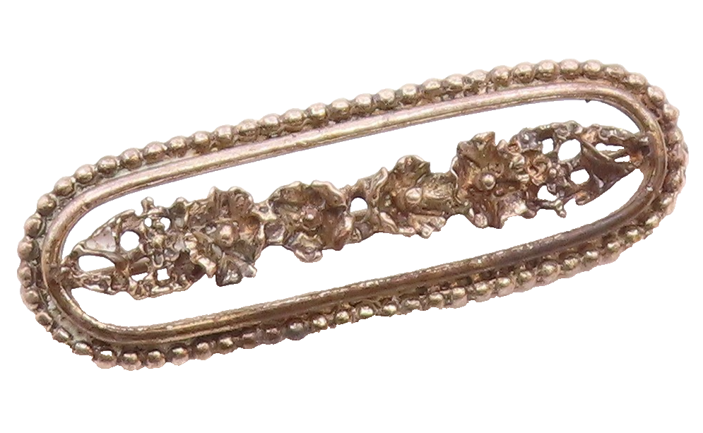 BEAU 925 Sterling Silver  Vintage Shiny Row Of Flowers Brooch Pin  BP8499
