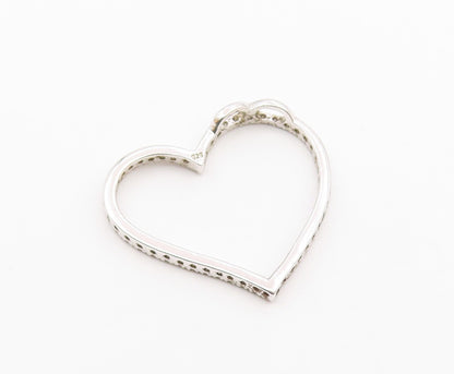 925 Sterling Silver  Vintage Dainty Floating Topaz Love Heart Pendant  PT20776