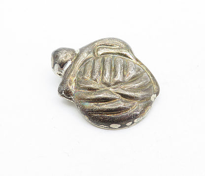 MEXICO 925 Sterling Silver  Vintage Cat On Ball On Yarn Brooch Pin  BP1834