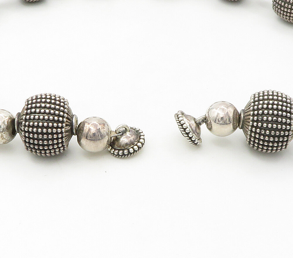 925 Sterling Silver  Vintage Large Shiny Bubble Beaded Chain Necklace  NE2659