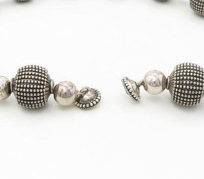 925 Sterling Silver  Vintage Large Shiny Bubble Beaded Chain Necklace  NE2659