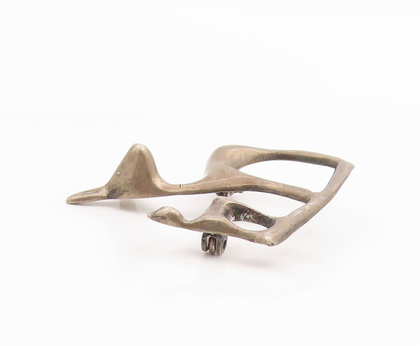 925 Sterling Silver Vintage Brooch Pin Minimalist Deer & Fawn Cutout  BP12461