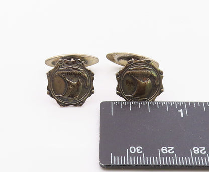 FRYDEUSBERG DENMARK 925 Silver  Vintage Etched Sailboat Cufflinks  TR3358
