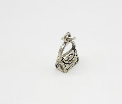 925 Sterling Silver  Vintage Lady's Purse Charm Pendant  PT1828