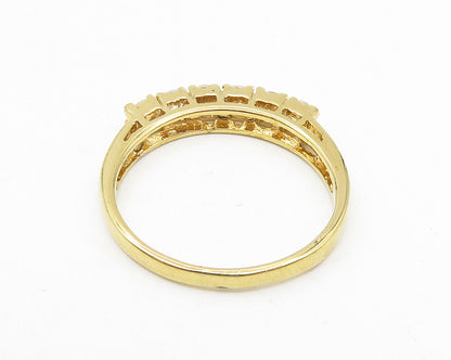 925 Sterling Silver  Cubic Zirconia Gold Plated Band Ring Sz 9.25  RG10329