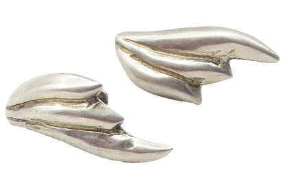 MEXICO 925 Silver  Vintage Shiny Modernist Non Pierce Screw Earrings  EG5946