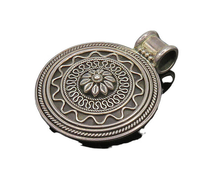 DOUG PAULUS 925 Silver  Vintage Flower Swirl Twist Pattern Pendant  PT15461