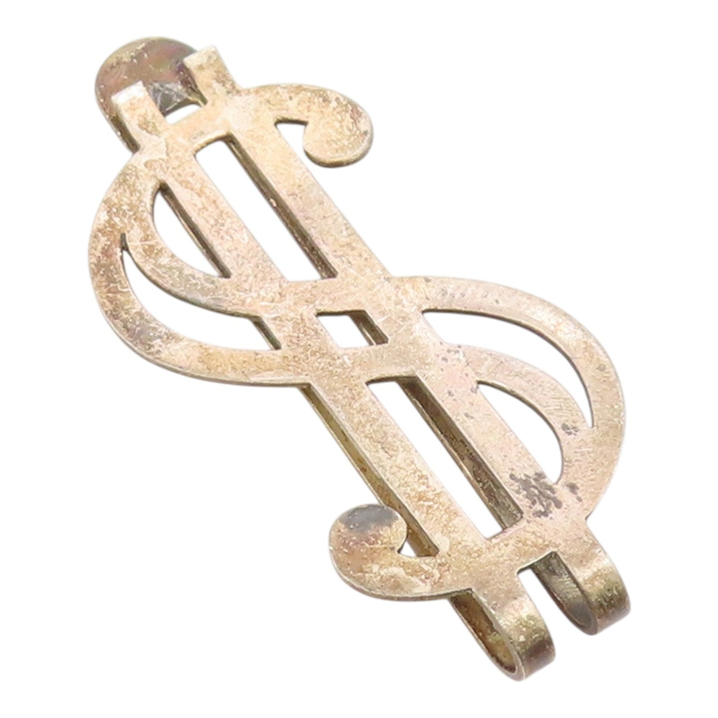 925 Sterling Silver Vintage Money Clip Minimalist Dollar Symbol Cutout  TR4233