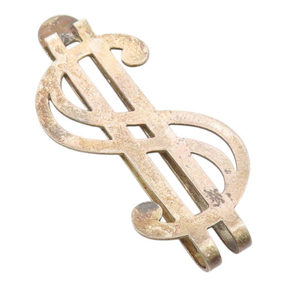 925 Sterling Silver Vintage Money Clip Minimalist Dollar Symbol Cutout  TR4233