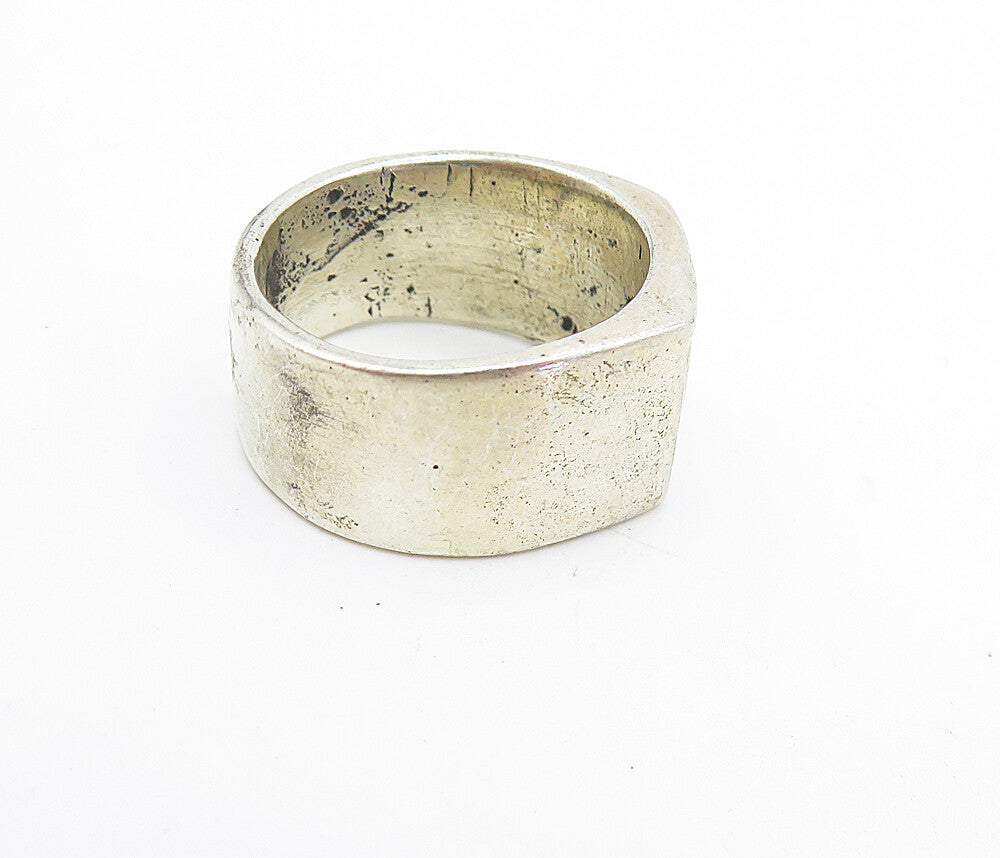 925 Sterling Silver  Vintage Oxidized Moon & Star Band Ring Sz 6.5  RG7496