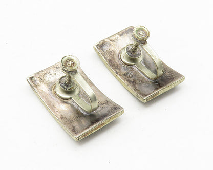 MEXICO 925 Sterling Silver   Vintage Turquoise Non Pierce Earrings  EG5734