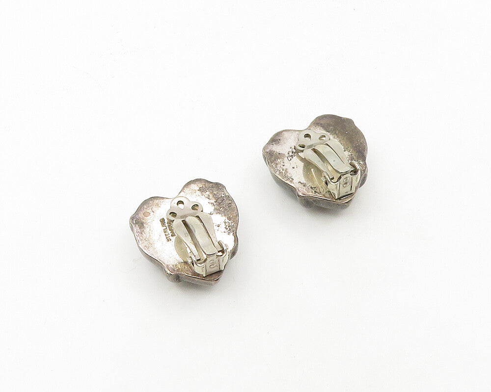 BARRA 925 Sterling Silver  Vintage Love Heart Non Pierce Earrings  EG9419