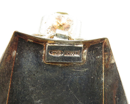 925 Sterling Silver  Vintage Dark Tone Smooth Hinge Dangle Earrings  EG9058