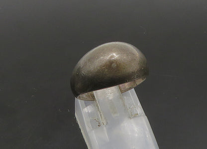 925 Sterling Silver  Vintage Antique Dark Tone Dome Band Ring Sz 6  RG23477
