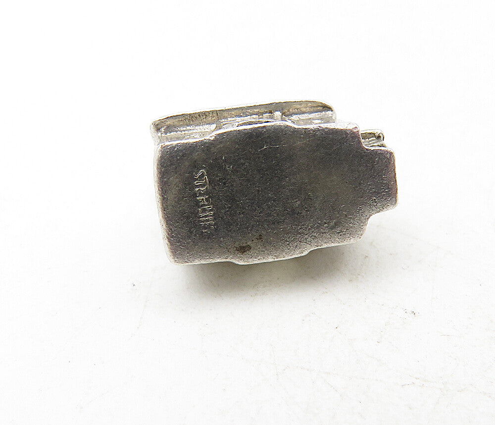 925 Sterling Silver  Vintage Petite Church House Motif Drop Pendant  PT6818