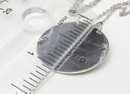 925 Sterling Silver  Vintage Shiny Enjoy Life Today Chain Necklace  NE3567