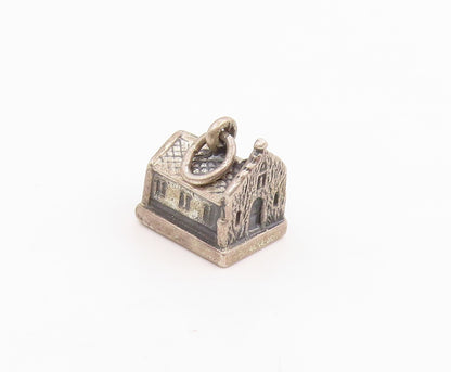 925 Sterling Silver Vintage Pendant Miniature San Antonio Mission Church PT25646