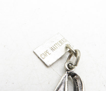 925 Sterling Silver  Vintage Petite Dark Tone Sail Boat Motif Pendant  PT6855