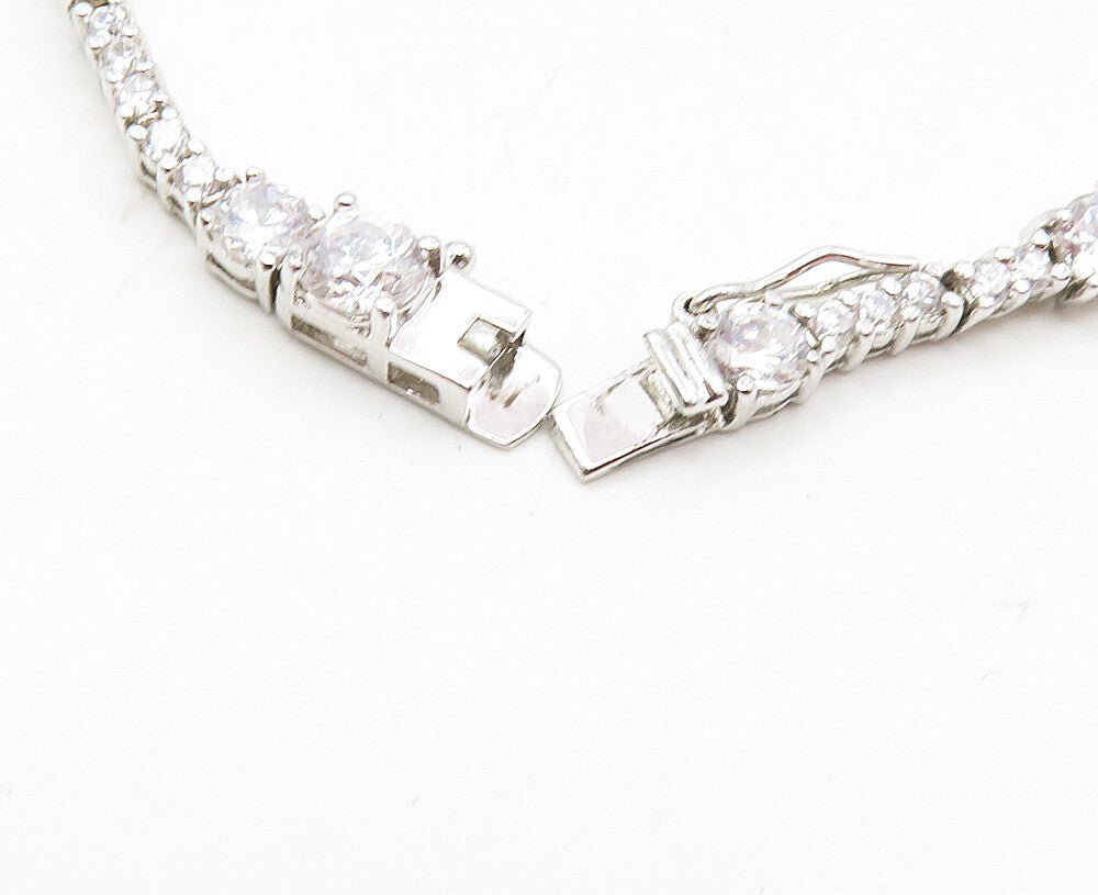 ROSS SIMON 925 Sterling Silver  Sparkling Cubic Zirconia Chain Bracelet BT4141