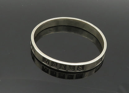 VASS LUDACER 925 Sterling Silver Vintage Latin Quote Rare Bangle Bracelet BT8146