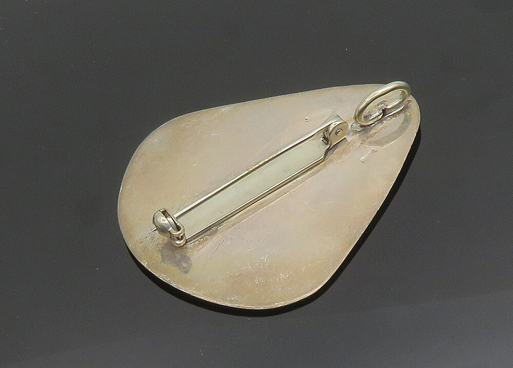 925 Sterling Silver  Vintage Three Tone Graduated Design Brooch Pin  BP7825