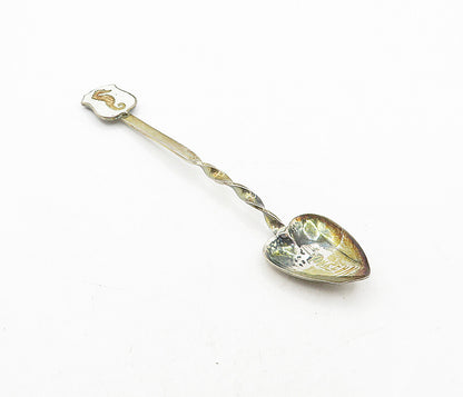 BREADNER M. CO.  925 Silver  Vintage Enamel Seahorse Demitasse Spoon  TR1157