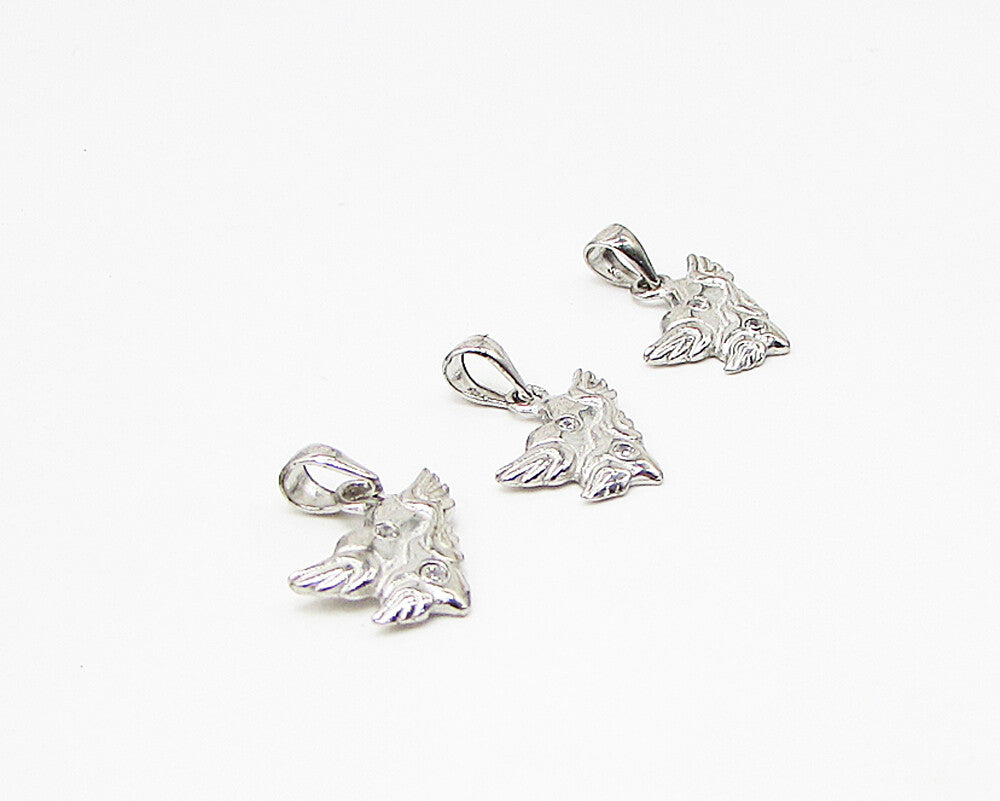 925 Sterling Silver  Lot of 3 Cubic Zirconia Love Wings Drop Pendant  PT1940