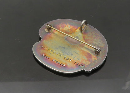 LUNT 925 Sterling Silver  Vintage Mother's Day 1973 Shiny Brooch Pin  BP8566