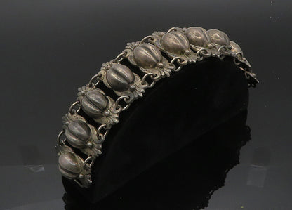 JUAREZ PRIETO 925 Silver  Vintage Antique Coffee Bean Chain Bracelet  BT8288