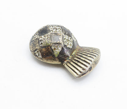 925 Sterling Silver  Vintage Antique Chiseled Detail Vase Brooch Pin  BP2561