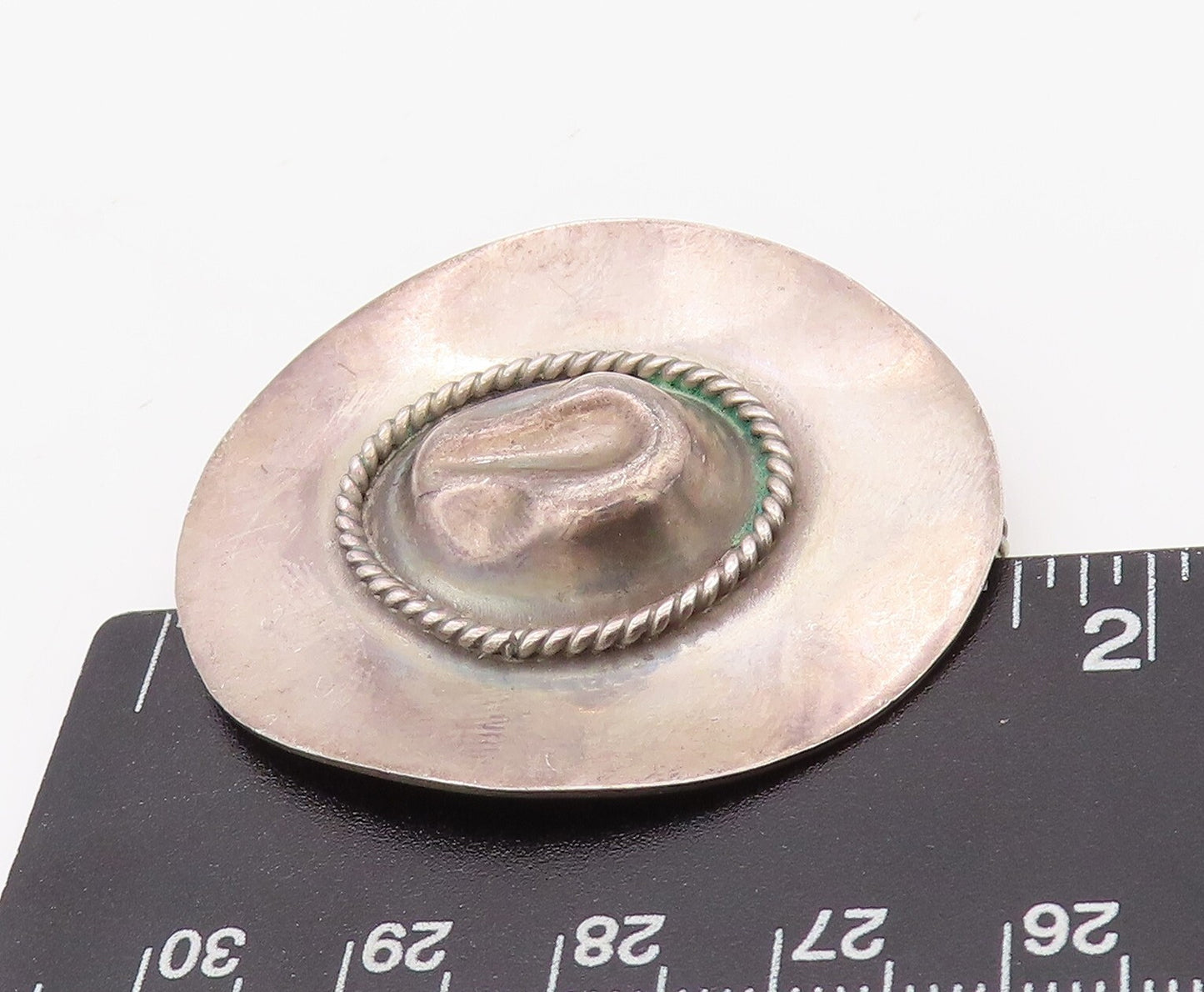 925 Sterling Silver Vintage Brooch Pin MEXICO 3D Cutout Cowboy Hat  BP11210