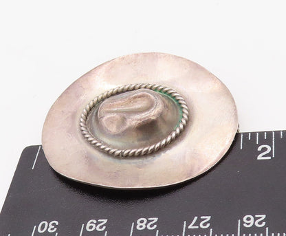 925 Sterling Silver Vintage Brooch Pin MEXICO 3D Cutout Cowboy Hat  BP11210