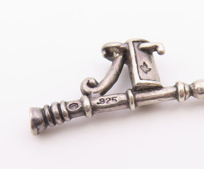 925 Sterling Silver  Vintage Dark Tone Old Fashion Mailbox Pendant  PT20061