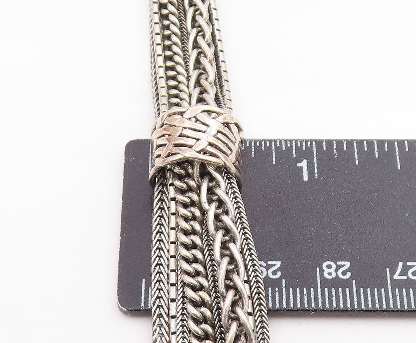 925 Sterling Silver Vintage Bracelet SILPADA Classic Multi Strand Chain  BT12068