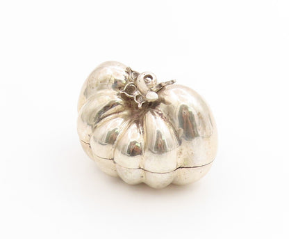 925 Sterling Silver Vintage Trinket Box EUROPE Solid Pumpkin Shape OPENS  TR4058