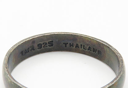 925 Sterling Silver  Vintage Oxidized Love Stamped Band Ring Sz 8  RG11404