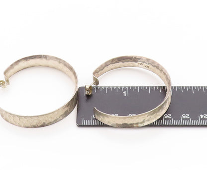 925 Sterling Silver Vintage Earrings Minimalist Large Open Hoops  EG13561