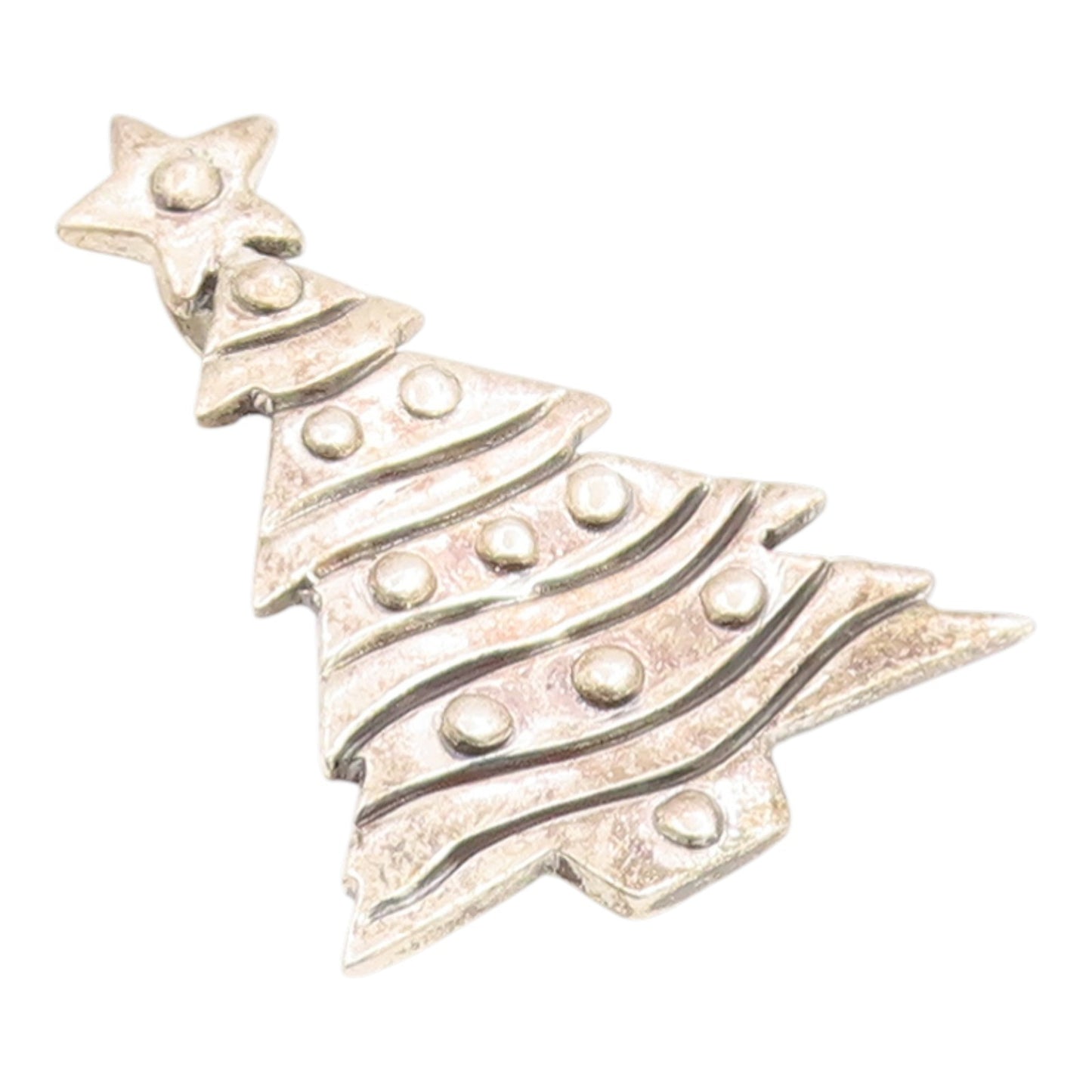 925 Sterling Silver Vintage Brooch Pin Modernist Christmas Tree Figurine BP12496