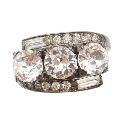 925 Sterling Silver Vintage Ring UNCAS Antique Multi Shape CZ Band Sz 9 RG33531