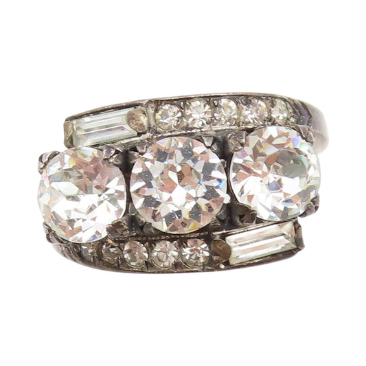 925 Sterling Silver Vintage Ring UNCAS Antique Multi Shape CZ Band Sz 9 RG33531