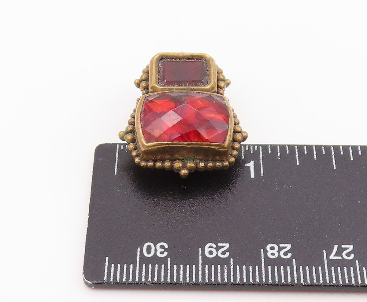 925 Sterling Silver Vintage Earrings STEPHEN DWECK Gemstone Clip On  EG14285