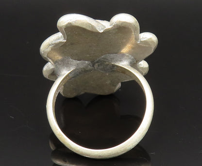925 Silver Vintage Turquoise Spiral Flower Ring Sz 11 RG25430