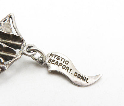 925 Sterling Silver  Vintage Petite Dark Tone Sail Boat Motif Pendant  PT6805