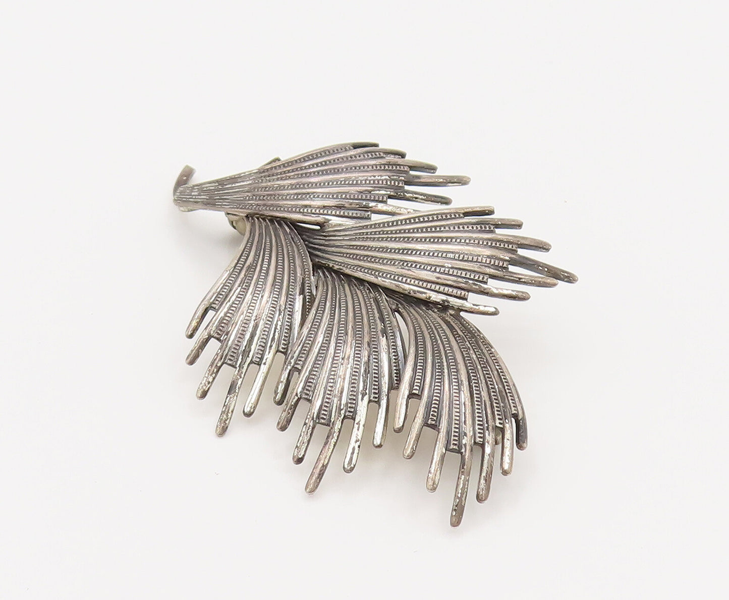 DANECRAFT 925 Sterling Silver Vintage Plant Leaves Motif Brooch Pin BP10178