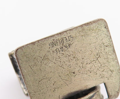 925 Sterling Silver Vintage Pendant BEAU Water Mill House Charm MOVES  PT26576