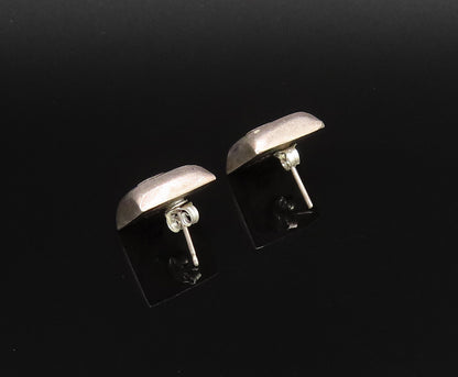 MEXICO 925 Silver  Vintage Inlaid Black Onyx Square Stud Earrings  EG12140