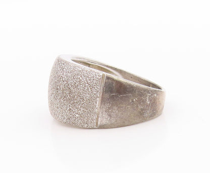 925 Sterling Silver Vintage Ring Minimalist Rough Finish Band  Sz 8  RG33368