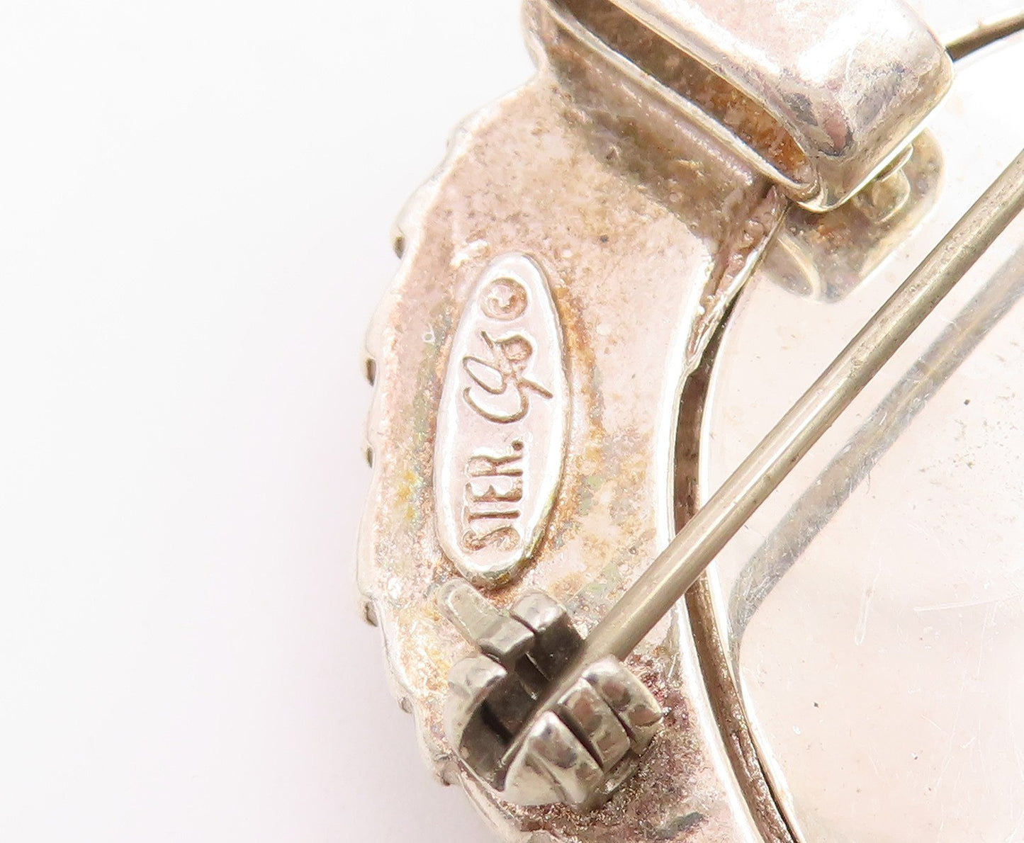 925 Sterling Silver Vintage Brooch Pin CAROLYN POLLACK Cameo Portrait  BP12661