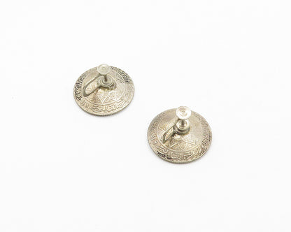 925 Sterling Silver   Vintage Moroccan Coin Non Pierce Earrings  EG8923
